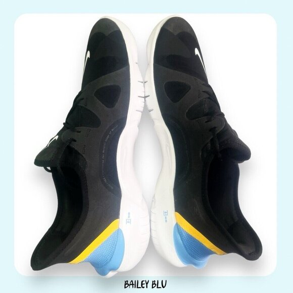 Nike Free RN 5.0 Mesh Black Yellow Blue Sneaker 14 Men’s - Picture 2 of 9